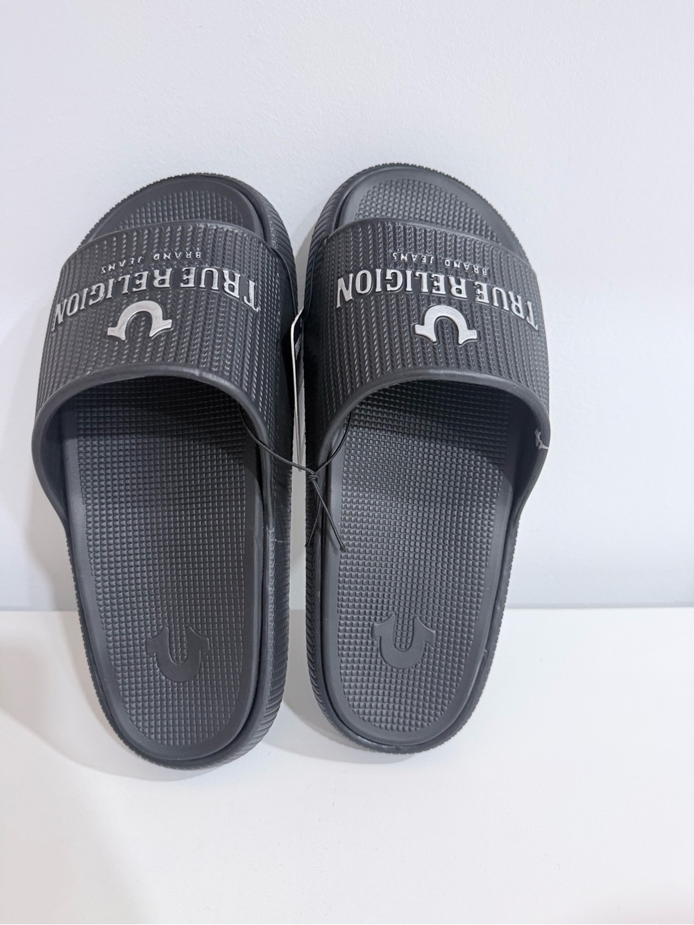 True Religion Black Logo Slide Sandals for Men - Picture 2 of 5